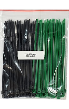 Plastik Kablo Bağı Siyah - Yeşil 2,5 x 100 mm Cırt Kelepçe 100 Adet Plastik Kablo Bağı Siyah - Yeşil 2,5 x 100 mm Cırt Kelepçe 100 Adet