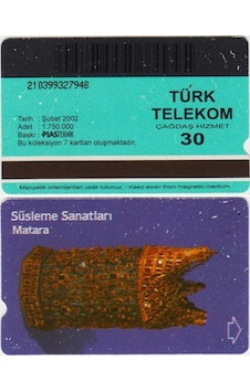 Süsleme Sanatları - Matara Telefon Kartı 30'luk Türk Telekom. Şubat 2002. Teşhir Ürün Süsleme Sanatları - Matara Telefon Kartı 30'luk Türk Telekom. Şubat 2002. Teşhir Ürün