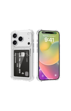 Apple Uyumlu iPhone 17 Promax Kapak Kamera Korumalı Kartlıklı Darbe Emici Özellikli Şeffaf Silikon Kılıf Apple Uyumlu iPhone 17 Promax Kapak Kamera Korumalı Kartlıklı Darbe Emici Özellikli Şeffaf Silikon Kılıf