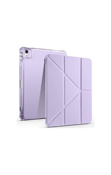 Aksesuarcim Apple iPad Uyumlu Air 11 2025 M3 İle Uyumlu Kılıf Silikon Yumuşak Kalem Bölmeli Esnek 4 Farklı Stand Olabilen Tablet Kılıfı Lila Sku: Zeusb0fhjbbmzn Arka Kapak