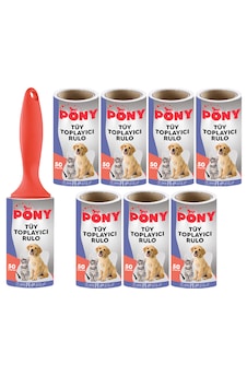 Pony Kedi - Köpek Tüy Toplayıcı Aparat + 8 Yedek Rulo Pony Kedi - Köpek Tüy Toplayıcı Aparat + 8 Yedek Rulo