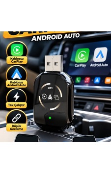 Kablosuz Carplay Ve Android Auto Adaptörü Tak Çalıştır Düşük Gecikmeli Bağlantı Kablosuz Carplay Ve Android Auto Adaptörü Tak Çalıştır Düşük Gecikmeli Bağlantı