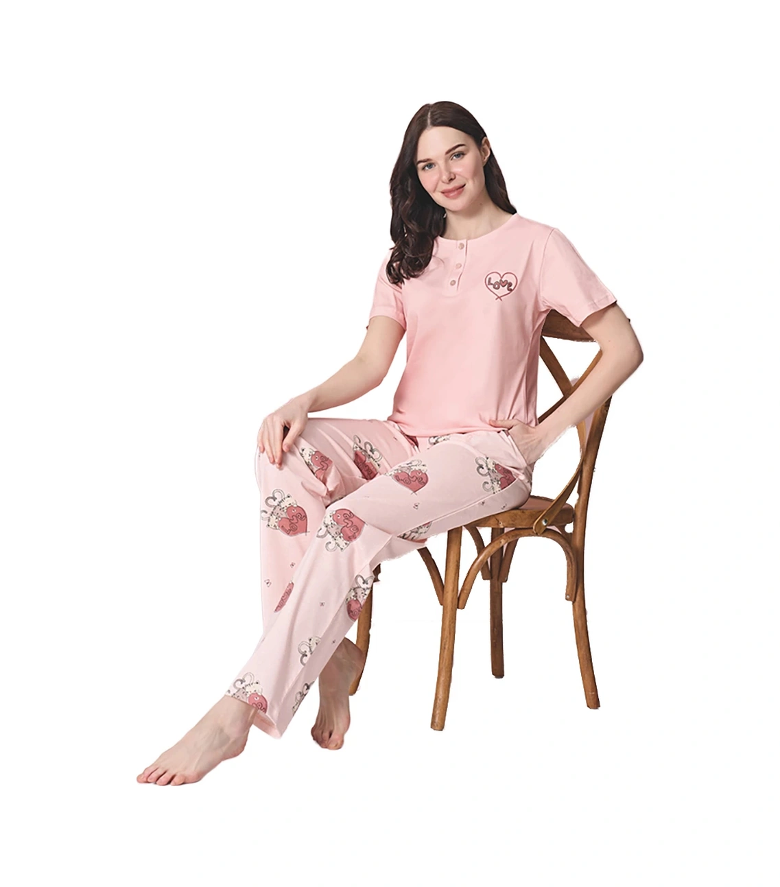 Over Sleep By Poleren Over Sleep 1868 Kadın Kısa Kol Uzun Alt Yazlık Modal Pijama Takım Pembe Over Sleep By Poleren Over Sleep 1868 Kadın Kısa Kol Uzun Alt Yazlık Modal Pijama Takım Pembe