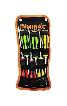 Mirac Tornavida Seti Takım 6'li Set 2in1 Çift Taraflı Uç Renkli Darbeli Yıldız-düz Bez Askı Standlı Mirac Tornavida Seti Takım 6'li Set 2in1 Çift Taraflı Uç Renkli Darbeli Yıldız-düz Bez Askı Standlı