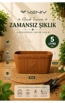 Dekoratif Antik Oval Ahşap Görünlü Saksı 5 Litre 1 Adet Dekoratif Antik Oval Ahşap Görünlü Saksı 5 Litre 1 Adet