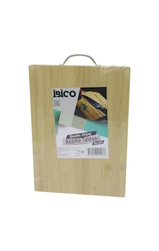 26x36 X 1.7cm Lux Ahşap Bambu Kesim Panosu - Kesme Tahtası Metal Kulplu Çok Renkli