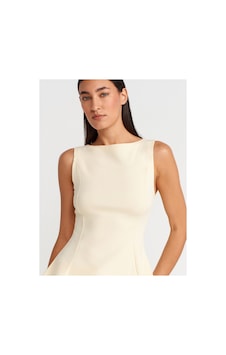 Dilvin 21001 Kayık Yaka Peplum Top Sarı Dilvin 21001 Kayık Yaka Peplum Top Sarı