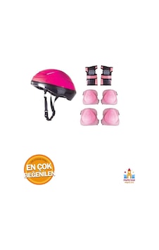 Bisiklet Koruyucu Set Paten Dizlik Dirseklik Kasklı Scooter Güvenlik Seti Pembe Bisiklet Koruyucu Set Paten Dizlik Dirseklik Kasklı Scooter Güvenlik Seti Pembe