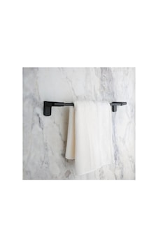 40 Cm Uzun Pütürlü Mat Siyah Banyo Havluluk Açık Ceviz 40 Cm Uzun Pütürlü Mat Siyah Banyo Havluluk Açık Ceviz