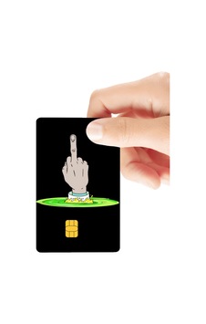 Nah Parmak Temalı Mizahi Parlak Kredi/banka Kart Kaplama Sticker Standart Nah Parmak Temalı Mizahi Parlak Kredi/banka Kart Kaplama Sticker Standart