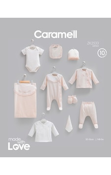 Caramell Fashion Girl 10 Parça Hastane Çıkışı Zıbın Seti Somon renkli Caramell Fashion Girl 10 Parça Hastane Çıkışı Zıbın Seti Somon renkli