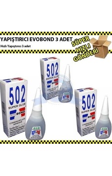 Hızlı Yapıştırıcı Evobond 502 3  Lü