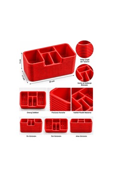 Modern Diş Fırçası Diş Macunu Vb. Çok Amaçlı Organizer 3 D Tasarım Kırmızı Kırmızı Modern Diş Fırçası Diş Macunu Vb. Çok Amaçlı Organizer 3 D Tasarım Kırmızı Kırmızı