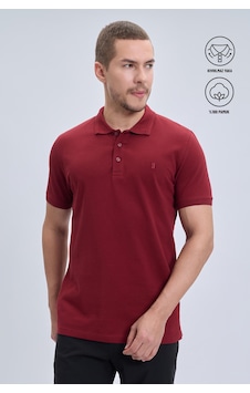 Hatemoğlu Regular Fit Pamuk Polo Yaka Erkek Tişört - Bordo