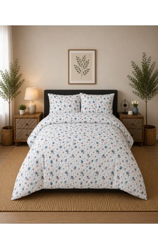 Çift Kişilik Nevresim Takımı %100 Pamuk 200x220 Lastikli Çarşaflı 160x200 Mavi - Turuncu Çift Kişilik Nevresim Takımı %100 Pamuk 200x220 Lastikli Çarşaflı 160x200 Mavi - Turuncu