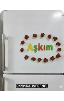 Aşkım Yazılı Dekoratif Gül Magnetleri - Çeşitli Renk Seçenekleriyle"