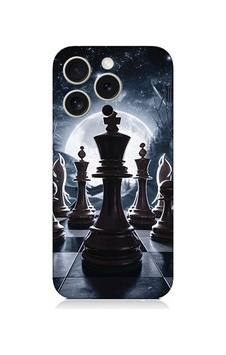 Apple Uyumlu iPhone 15 Pro Satranç Tahtası Desenli Silikon Kılıf Silikon Apple Uyumlu iPhone 15 Pro Satranç Tahtası Desenli Silikon Kılıf Silikon