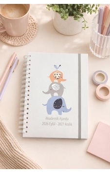 Lizy 2026-2027 Akademik Ajanda - A5 Spiralli Planner Tasarım-5 Gri