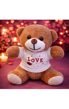 Love Baskılı Tişörtlü Kahverengi Peluş Ayıcık Kahverengi Love Baskılı Tişörtlü Kahverengi Peluş Ayıcık Kahverengi