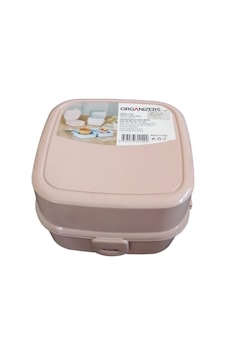 Organizers Org-149 Kiddy Pembe Çocuk Beslenme Kutusu Lunch Box Kilitleme Mekanizmalı Açık Ahşap