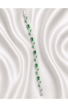 Yeşil Kristal Taşlı Sarmaşık Yaprak Model 19 Cm Çelik Kadın Bileklik Gümüş - Yeşil Yeşil Kristal Taşlı Sarmaşık Yaprak Model 19 Cm Çelik Kadın Bileklik Gümüş - Yeşil