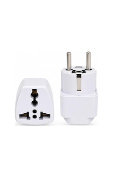 Kuzey's Store Universal Priz Dönüştürücü, Amerikan Priz Ve İngiliz Priz Türk Çevirici Adaptör, Us/uk To Eu Türk Fiş Adaptörü Seyahat Tipi Çevirici, Beyaz Çok Renkli