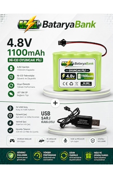 4.8v 1100mah Oyuncak Araba Pili Siyah Soket + Usb 4.8v Şarj Cihazı 250mah Seti 4.8v 1100mah Oyuncak Araba Pili Siyah Soket + Usb 4.8v Şarj Cihazı 250mah Seti