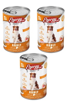 Energy Kuzu Etli Konserve Yetişkin Köpek Maması 3 x 400 G Energy Kuzu Etli Konserve Yetişkin Köpek Maması 3 x 400 G