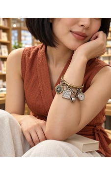 Zamanın Hazinesi Zra Muadili Vintage Saat Figürlü Çift Renk Zincir Detaylı Kadın Kelepçe Bileklik - 16,5 - 18 Cm 60 Renkli Zamanın Hazinesi Zra Muadili Vintage Saat Figürlü Çift Renk Zincir Detaylı Kadın Kelepçe Bileklik - 16,5 - 18 Cm 60 Renkli