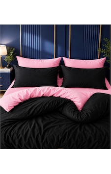 More Home Tek Kişilik Nevresim Takımı Lastikli Çarşaflı Siyah Pembe More Home Tek Kişilik Nevresim Takımı Lastikli Çarşaflı Siyah Pembe