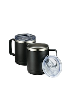 Tr 12oz Saplı Kahve Kupası 2'li Paket Dökme, Paslanmaz Çelik Yalıtımlı Seyahat Bardakları, Sürgülü Kapaklı Tr 12oz Saplı Kahve Kupası 2'li Paket Dökme, Paslanmaz Çelik Yalıtımlı Seyahat Bardakları, Sürgülü Kapaklı
