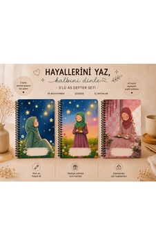 Zumio 3'lü A5 Defter Seti Tesettür Tatlı Kızlar Çizgisiz Spiralli Defter Günlük, Not Ve Planlama Defteri 60 Yaprak Düz Zumio 3'lü A5 Defter Seti Tesettür Tatlı Kızlar Çizgisiz Spiralli Defter Günlük, Not Ve Planlama Defteri 60 Yaprak Düz