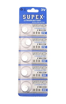 Cr1220 1220 Boy Lityum Düğme Pil, 3 Volt, 5 Li Kart
