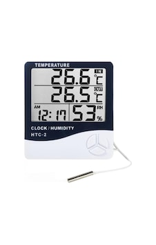 Htc-2 Problu İç / Dış Ortam Termometresi . Nem Ölçer ve Saat