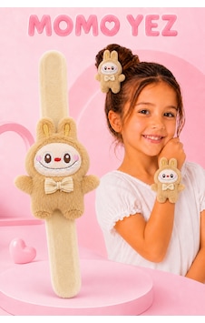 Peluş Bileklik Oyuncak Bileğe Vurunca Sarılan Slap Bileklik, Çok Amaçlı Saç Tokası Bej Peluş Bileklik Oyuncak Bileğe Vurunca Sarılan Slap Bileklik, Çok Amaçlı Saç Tokası Bej