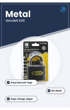 Asma Kilit Gri Kısa Kancalı Metal Gövdeli Güvenlik Kilidi Kapı Do Asma Kilit Gri Kısa Kancalı Metal Gövdeli Güvenlik Kilidi Kapı Do