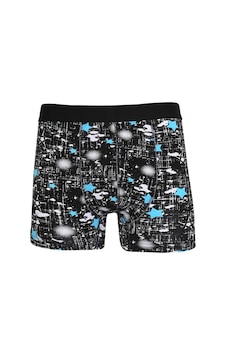 Akbeniz Erkek Penye Likralı Desenli Boxer 40116-Siyah Akbeniz Erkek Penye Likralı Desenli Boxer 40116-Siyah
