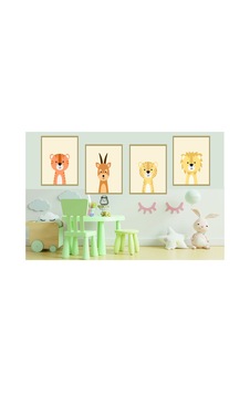 Çocuk Odası Takımı Dekoratif Retro Mdf Tablo Çerçeve Görünümlü Çok Renkli - 241901747 Çok Renkli