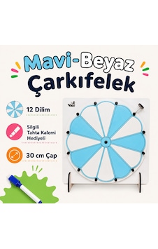 Mavi-beyaz Çarkıfelek Oyunu Ahşap Eğitim Materyali Mavi-beyaz Çarkıfelek Oyunu Ahşap Eğitim Materyali