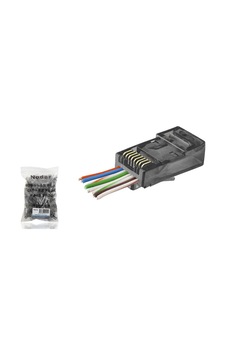 100 Adet Cat6 Ez Rj45 Konnektör Siyah / Ekonomik Poşet Paket 100 Adet Cat6 Ez Rj45 Konnektör Siyah / Ekonomik Poşet Paket