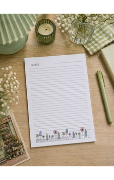A4 Çizgili Alt Renkli Çiçekli Note Pad Beyaz - Sarı A4 Çizgili Alt Renkli Çiçekli Note Pad Beyaz - Sarı
