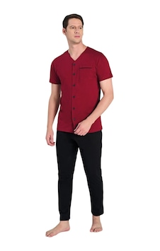 Over Sleep By Poleren Over Sleep 2348 Erkek Önden Düğmeli Süprem Yazlık Takım M-l-xl-2xl Bordo Over Sleep By Poleren Over Sleep 2348 Erkek Önden Düğmeli Süprem Yazlık Takım M-l-xl-2xl Bordo