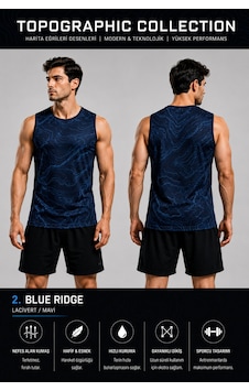 Beydex Erkek Nem Emici Hızlı Kuruma Topographic Collection Sporcu Sıfır Kol T-shirt Gym Lacivert Beydex Erkek Nem Emici Hızlı Kuruma Topographic Collection Sporcu Sıfır Kol T-shirt Gym Lacivert