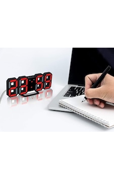 3d Led Dijital Alarm, Termometre Ve Takvim Özellikli Masa / Duvar Saati Kırmızı 3d Led Dijital Alarm, Termometre Ve Takvim Özellikli Masa / Duvar Saati Kırmızı