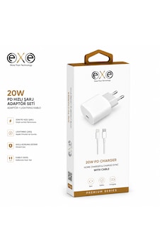Exe 20w Pd Hızlı Şarj Seti Lightning Kablolu Usb-c Şarj Adaptörü 0