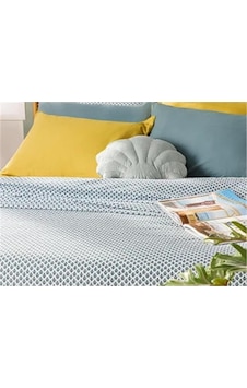 English Home Petit Florets Çift Kişilik Pike 200x220 Cm Koyu Yeşil Beyaz
