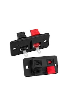 Powermaster Pm-37889 İkili Yaylı Hoparlör Terminali 38x19mm Hoparlör Kablo Giriş Soketi Powermaster Pm-37889 İkili Yaylı Hoparlör Terminali 38x19mm Hoparlör Kablo Giriş Soketi