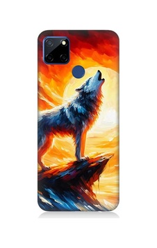 Realme C12 Uyumlu Kayalıkta Uluyan Kurt Yalnızlığı Desenli Silikon Kılıf Çok Renkli Realme C12 Uyumlu Kayalıkta Uluyan Kurt Yalnızlığı Desenli Silikon Kılıf Çok Renkli