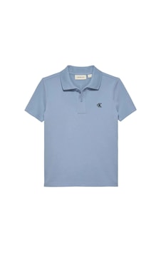 Calvin Klein Essential Regular Fit Erkek Çocuk Mavi Polo Yaka T-shirt-11140 Mavi