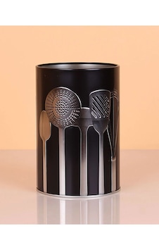 Ucr Home Metal Silindir Desenli Kaşıklık Servis Kepçe Kevgir Düzenleyici Toparlayıcı Siyah Ucr Home Metal Silindir Desenli Kaşıklık Servis Kepçe Kevgir Düzenleyici Toparlayıcı Siyah